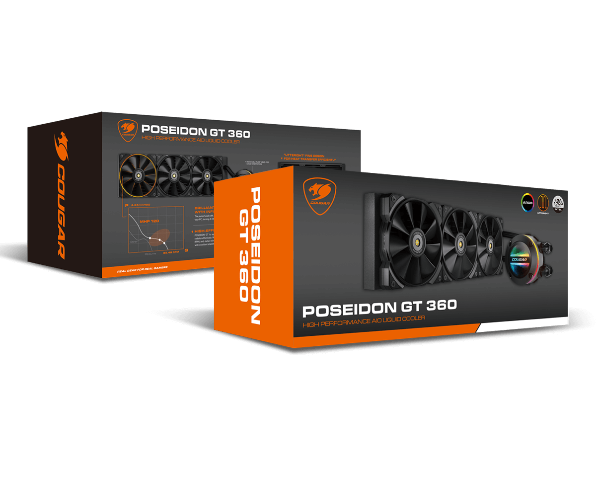 Cougar POSEIDON-GT 360 / Enfriamiento Líquido para CPU / 3x 120mm / 600-2000RPM
