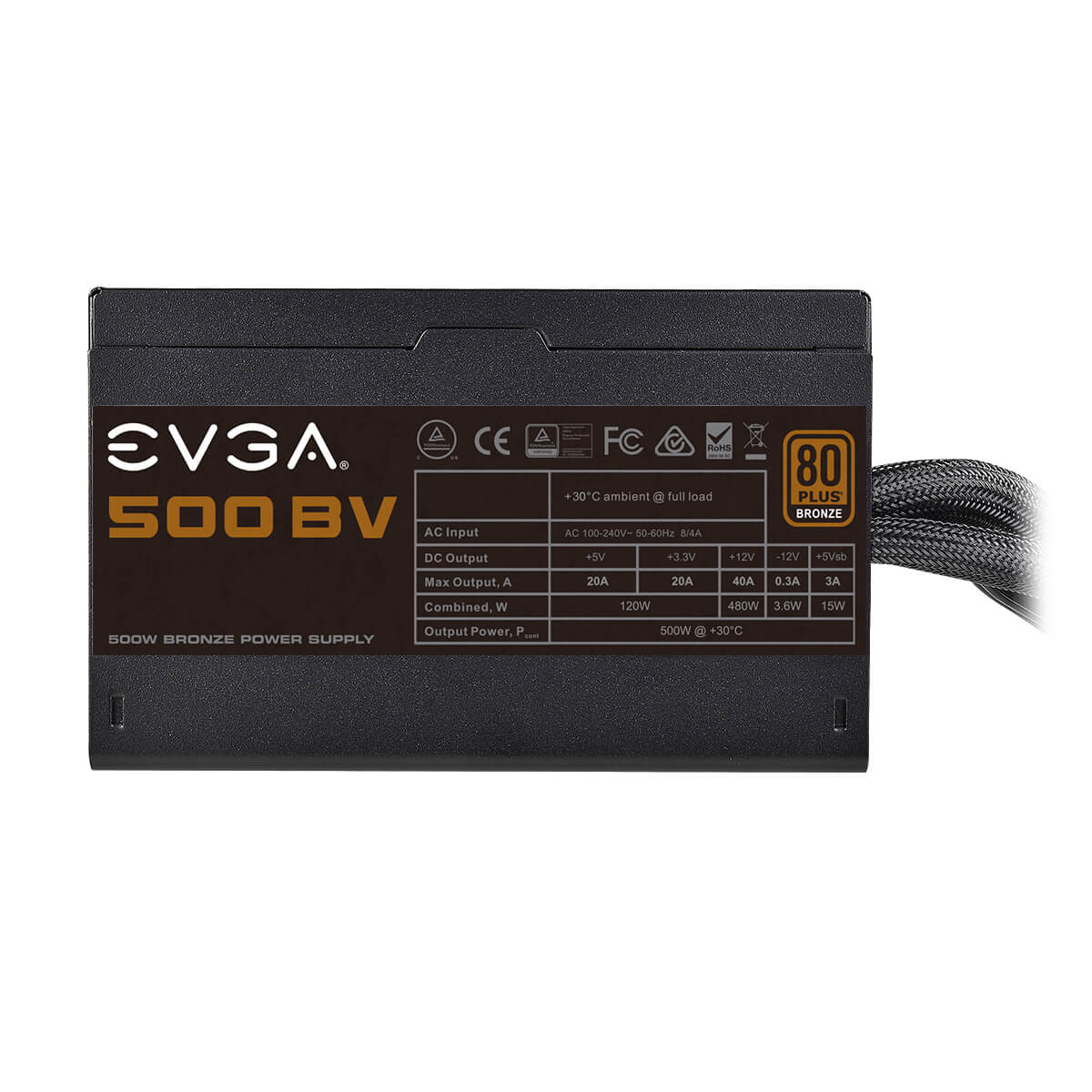 Fuente de Poder EVGA 500W / 500 Bv 80 Plus Bronze ATX / 100-BV-0500-K1 - Image 5
