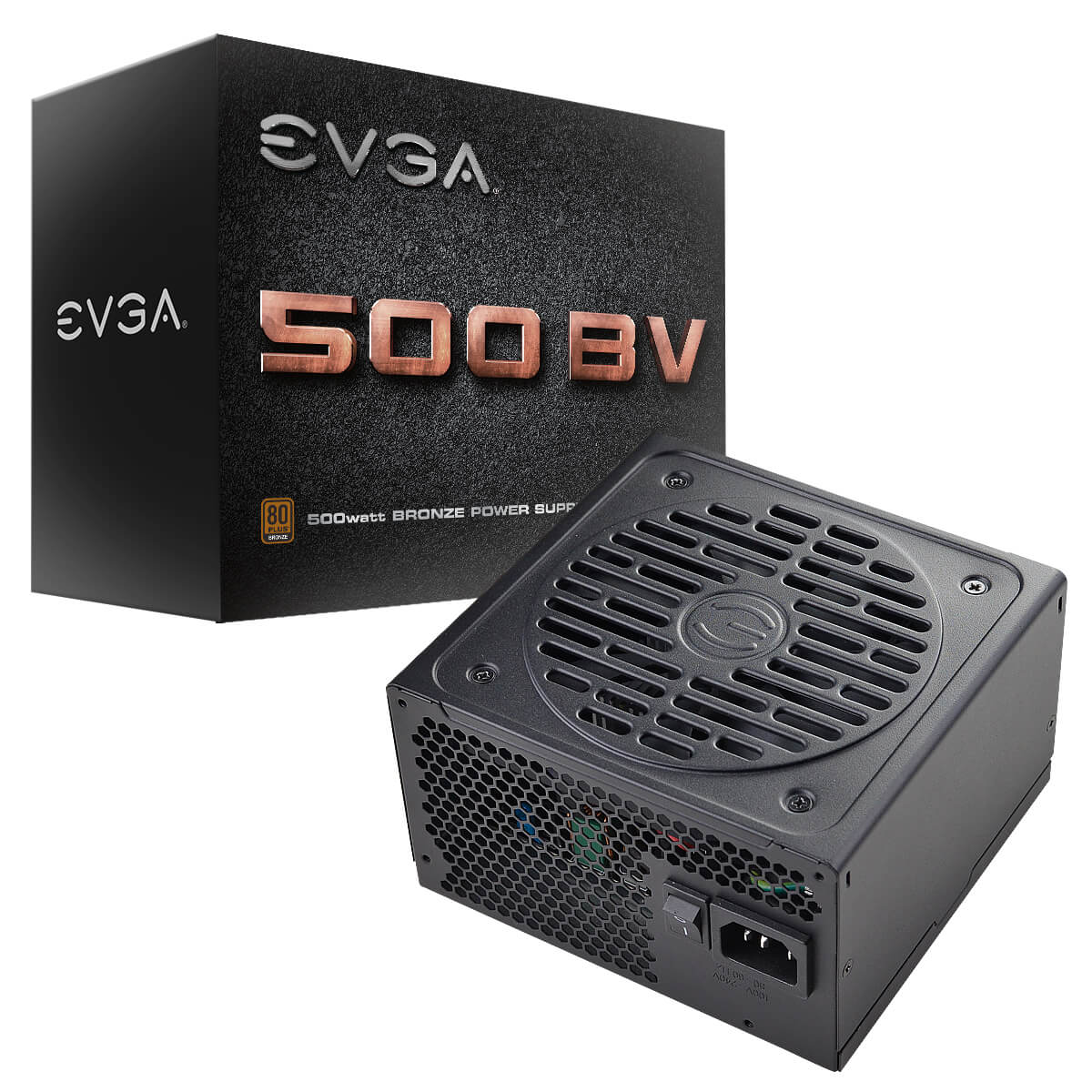 Fuente de Poder EVGA 500W / 500 Bv 80 Plus Bronze ATX / 100-BV-0500-K1