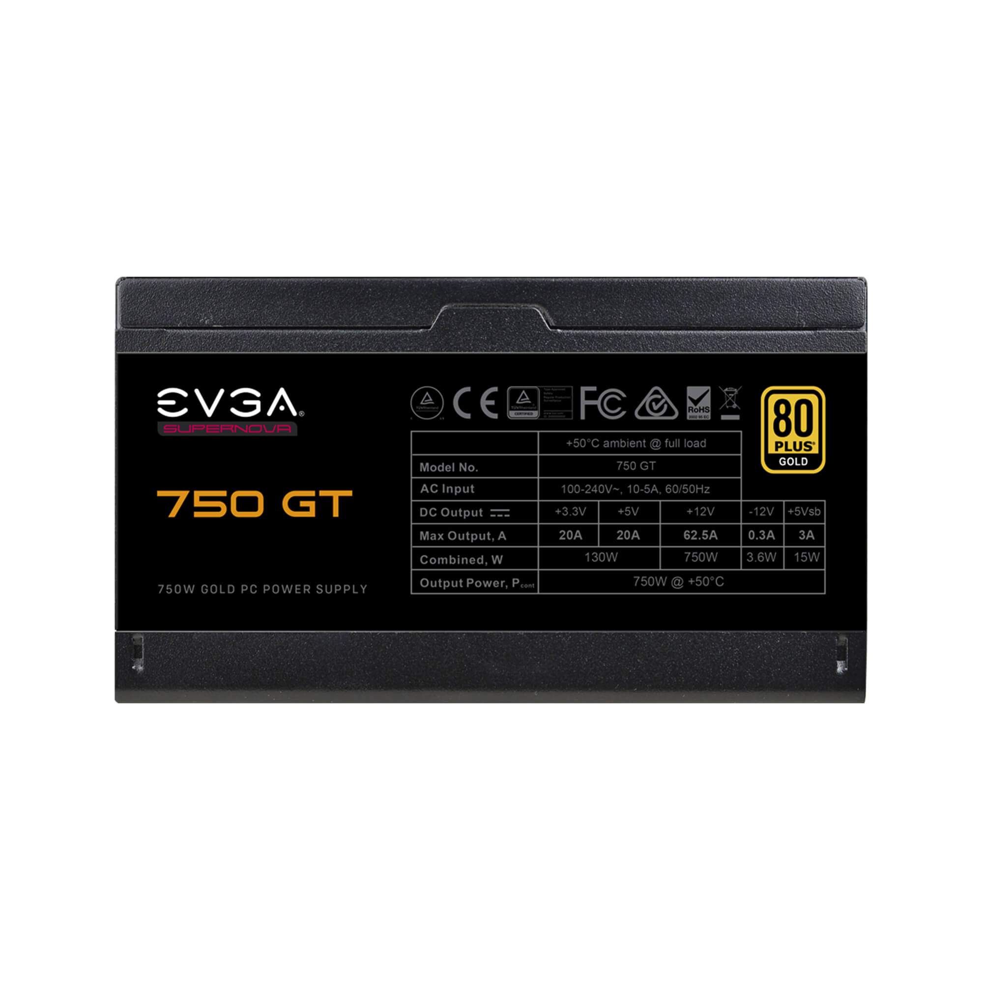 Fuente de Poder EVGA SuperNova 750 GT / 80+ Gold / 24-pin ATX, 750W / 220-GT-0750-Y1 - Image 6