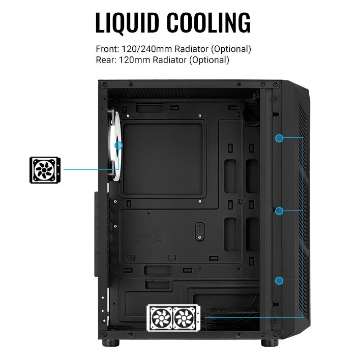 Gabinete AeroCool Prime G Black V2 / FRGB / Media Torre con Ventana / ATX / Sin Fuente - Image 6