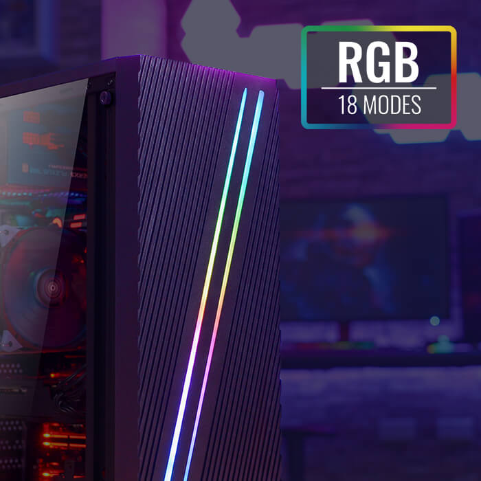 Gabinete AeroCool Streak / RGB / Con Ventana / ATX / Cristal Templado / Negro - Image 2