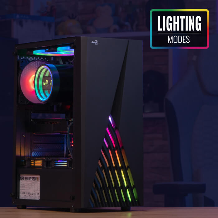 Gabinete Gamer Aerocool Delta G V2 / Mid-Tower / ATX / USB 2.0/3.0 / 4 Ventiladores / Negro - Image 2