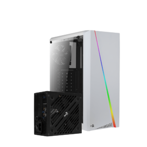 Gabinete Aerocool Cylon ARGB Blanco / Midi-Tower / ATX / Fuente de Poder 500W / 80 PLUS Bronze