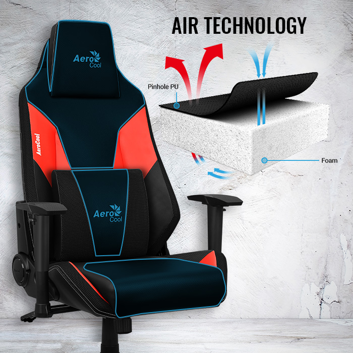 Aerocool Silla Gamer Admiral / 125 Kg / Negro y Azul - Image 5