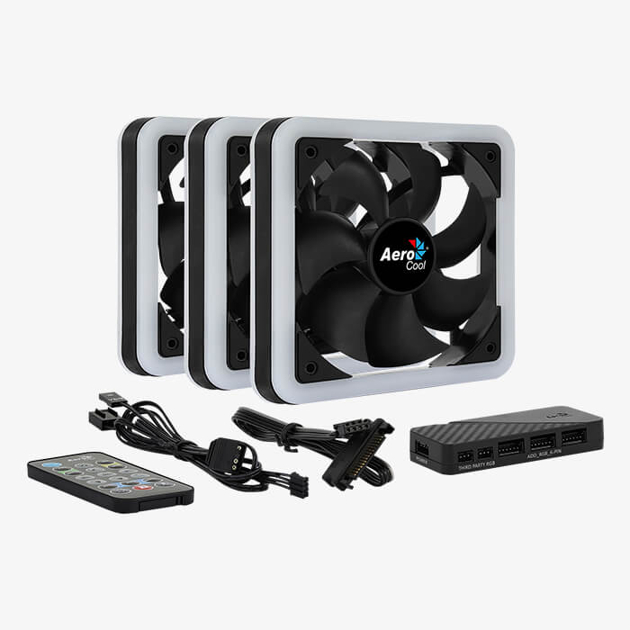Kit 3 Ventiladores Aerocool Edge 14 Pro ARGB / 3 Ventiladores de 120MM / Controlador + Control Inalámbrico - Image 2