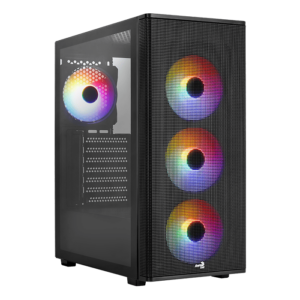 Gabinete Aerocool Designer GBKV2 / Media Torre / ATX / Panel Izquierdo de Cristal / Negro