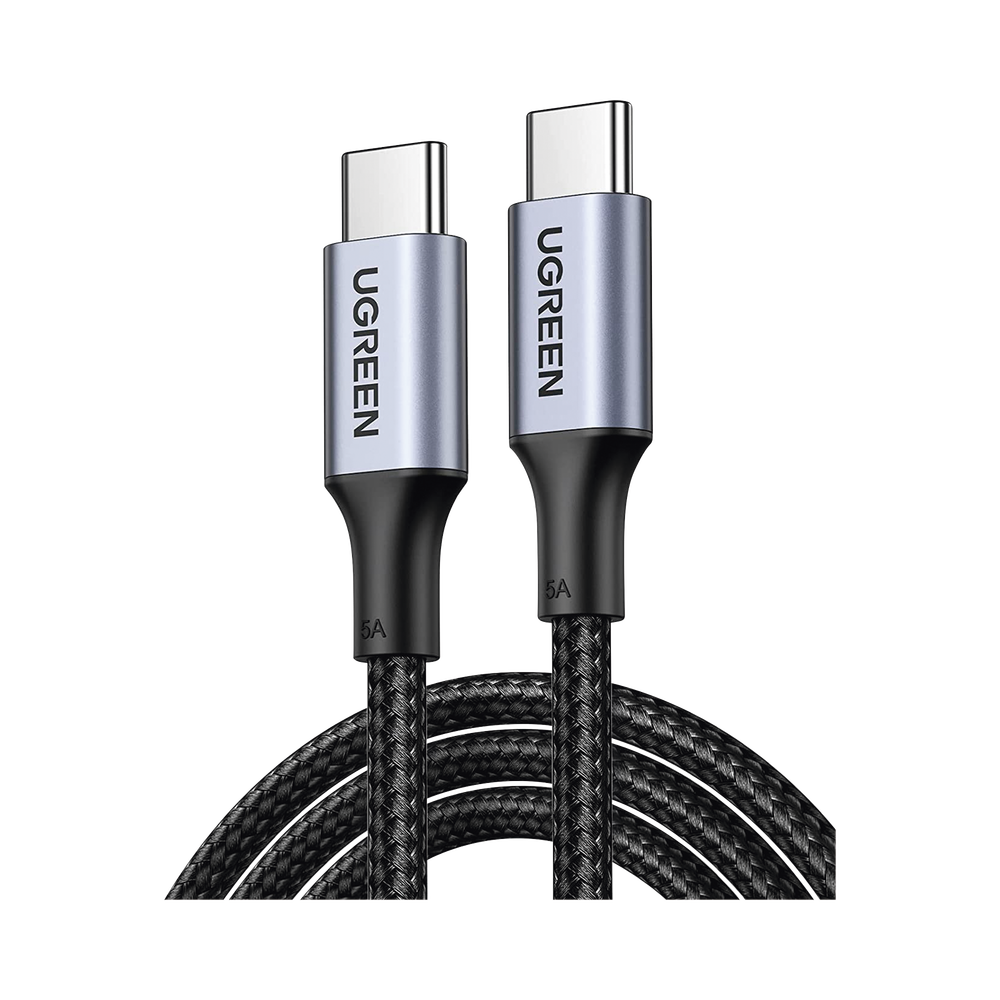 Cable USB-C a USB-C | 1 Metro | Carga Rápida de hasta 100W | Transferencia de datos 480 Mbps | PD3.0 | QC4.0/3.0/2.0 | FPC | AFC | Protección Integrada| Caja de Aluminio | Nylon Trenzado | Amplia Compatibilidad | Color Negro.