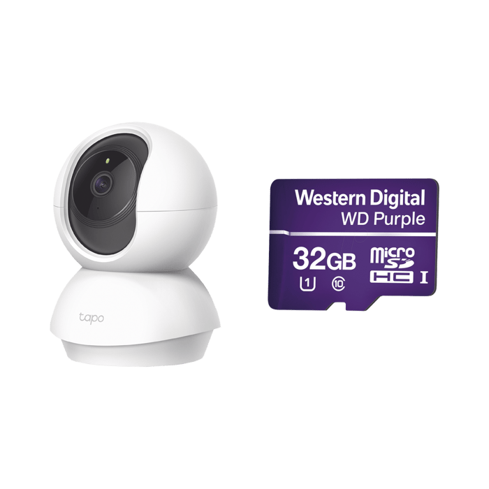 Kit de Cámara IP Wi-Fi / Incluye 1 Pieza Modelo TAPOC200 / 2 Megapixel / Audio Doble Vía / Utiliza La App Tapo / 1 Memoria Micro SD Modelo Mod WD32MSD