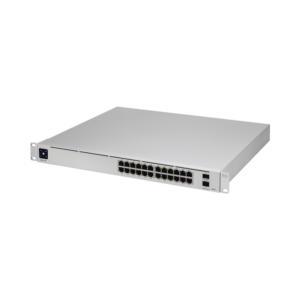 UniFi Switch USW-Pro-24-POE Gen2, con funciones capa 3, de 24 puertos PoE 802.3at/bt + 2 puertos 1/10G SFP+, 400W, pantalla informativa