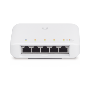 Switch UniFi FLEX de 5 puertos para semi-exterior IP55 (1 x PoE de entrada 802.3af/at/bt y 4 puertos PoE de salida 802.3af)