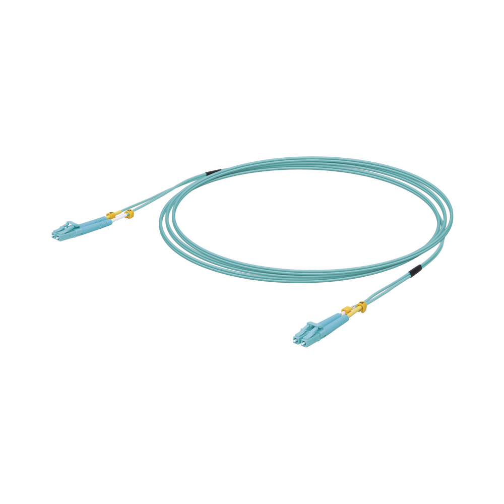 Jumper de Fibra Óptica Multimodo LC-LC duplex 10 G, 50/125 OM3, Color Aqua, 3 Metros