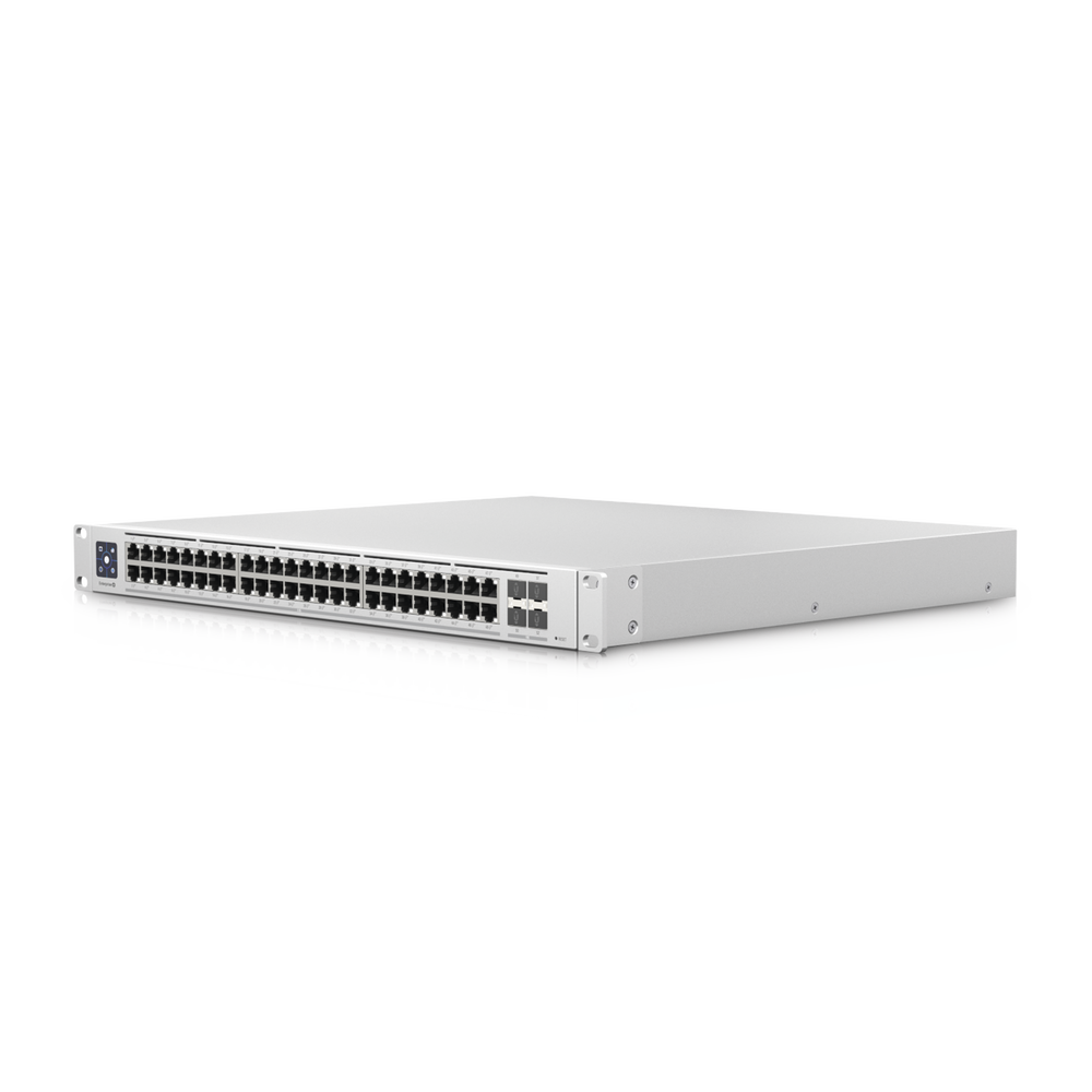 UniFi Switch Enterprise administrable capa 3, 48 puertos 2.5GbE RJ45 POE+, 4 puertos 10G SFP+, 720W, con pantalla táctil de 1.3