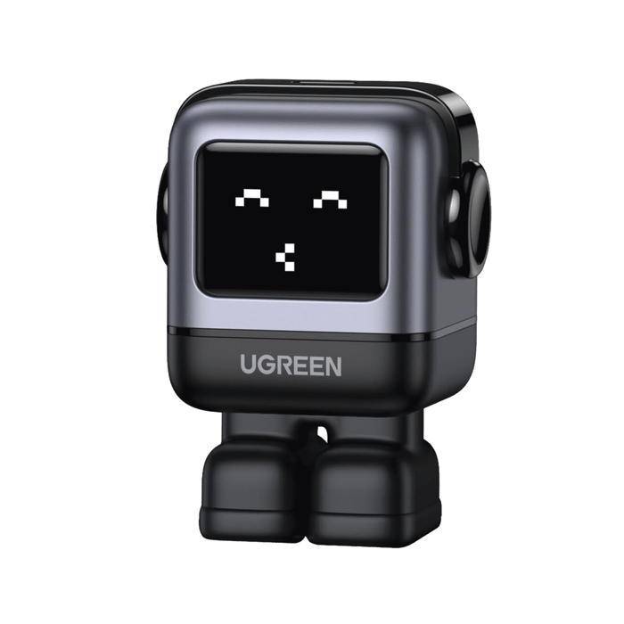 Cargador Mini GaNRobot 30W serie Nexode | 1 USB-C de Carga Rápida | Tecnología GaN II | Multiprotocolo PD/QC/SCP/FCA | Carga Inteligente | Pantalla LED | Zapato Magnético Extraíble | Thermal Guard | Color Negro.