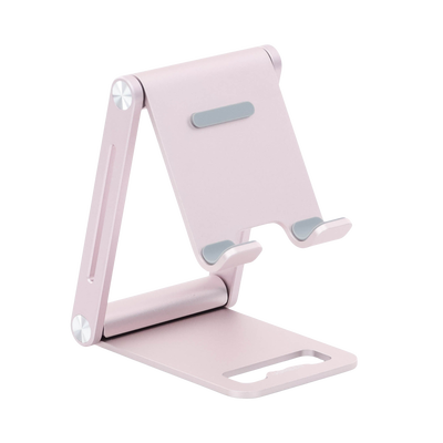 Soporte para Teléfono Celular de Aluminio / Angulo Ajustable / Amplia Compatibilidad con dispositivos de 4.7'' a 7.9'' / Antideslizante / Antiarañazos / Plegable / Color Rosa - Image 5