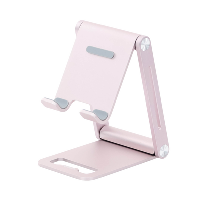 Soporte para Teléfono Celular de Aluminio / Angulo Ajustable / Amplia Compatibilidad con dispositivos de 4.7'' a 7.9'' / Antideslizante / Antiarañazos / Plegable / Color Rosa - Image 6