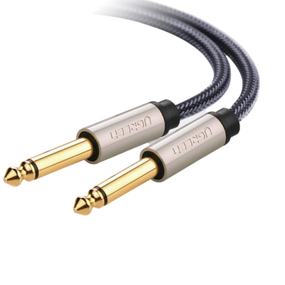 Cable de Audio Mono 6.35mm (1/4) Macho a 6.35mm (1/4) Macho / 10 Metros / Núcleo de Cobre / Blindaje Interno / Nylon Trenzado / Color Negro - Image 2