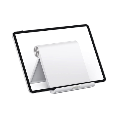 Soporte de Escritorio para Tablet / Ajustable de 0° a 100° / Goma Antiarañazos / Antideslizante / Amplia Compatibilidad con dispositivos de 4'' a 13'' / Plegable / ABS / Color Blanco - Image 2