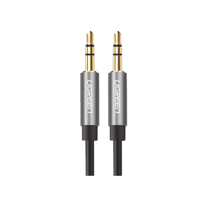 Cable Auxiliar 5 Metros / Conector 3.5mm a 3.5mm / Macho a Macho / Cubierta de TPE / Carcasa de Aluminio / Color Negro