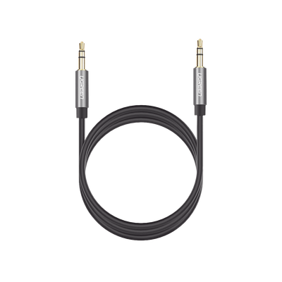 Cable Auxiliar 5 Metros / Conector 3.5mm a 3.5mm / Macho a Macho / Cubierta de TPE / Carcasa de Aluminio / Color Negro - Image 2