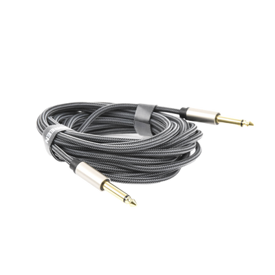 Cable de Audio Mono 6.35mm (1/4) Macho a 6.35mm (1/4) Macho / 5 Metros / Núcleo de Cobre / Blindaje Interno / Nylon Trenzado / Color Negro - Image 2