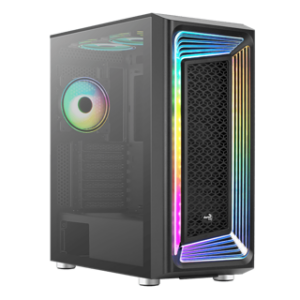 GABINETE GAMER AEROCOOL INTERSTELLAR G-BK-V1 BLACK, ATX, 2X3.5", 4X2.5", 2USB3.0, USB-C