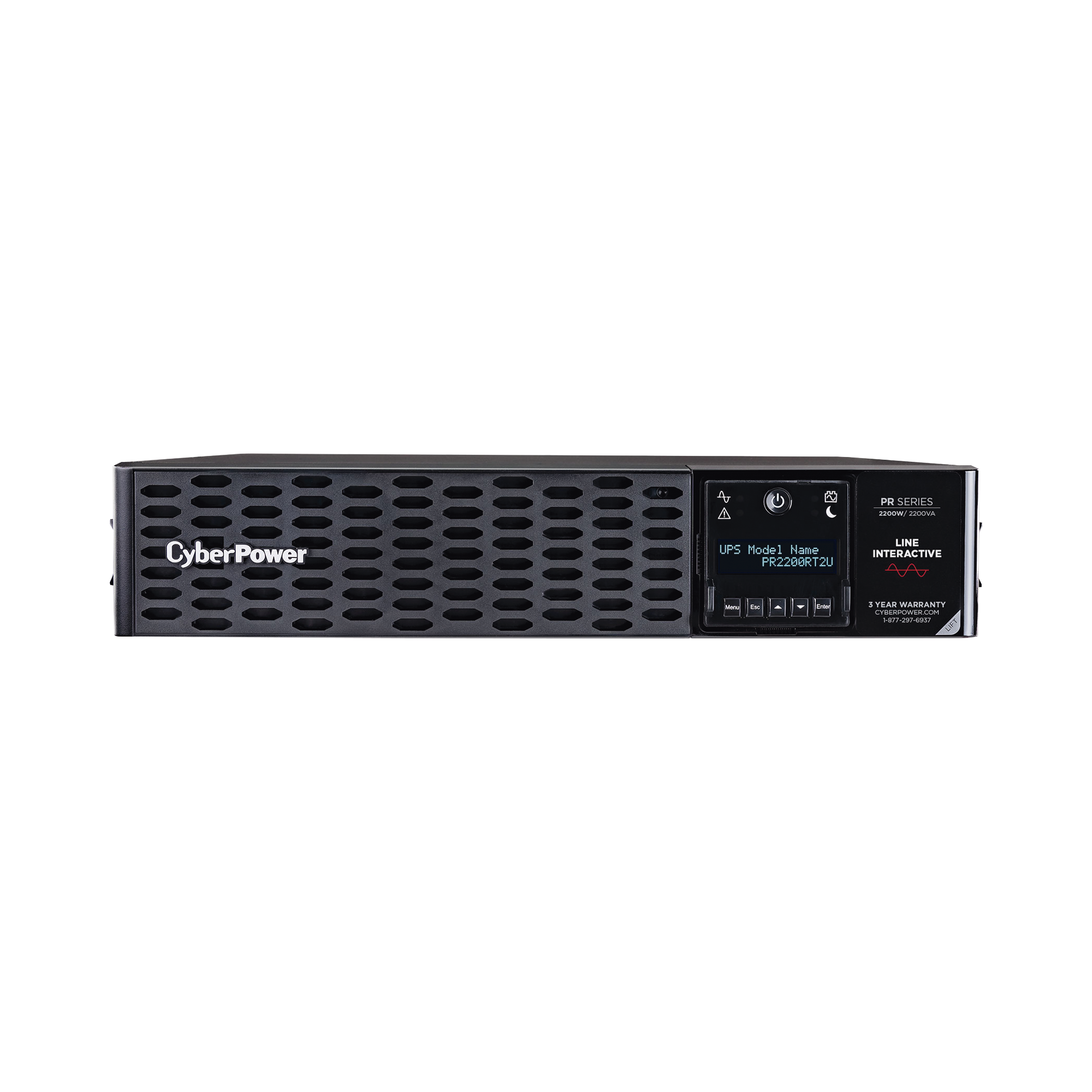 UPS CyberPower PR2200RT2U / 2200 VA 2200 W / Línea Interactiva / Onda Senoidal Pura / Rack o Torre 2U / 8 Tomas NEMA 5-20R