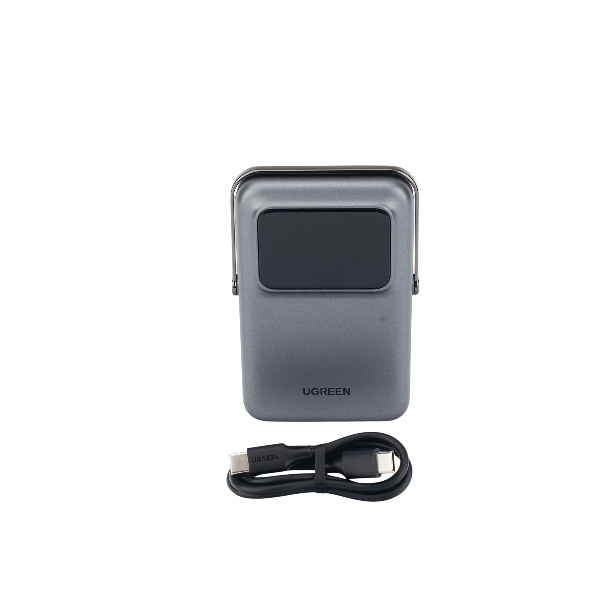 Power Bank UGREEN Serie UNO / 10000mAh / Carga Inalámbrica 7.5W / Carga Rápida USB-C 20W Bidireccional / Pantalla TFT Inteligente con Emojis / Holder Integrado / Color Grey - Image 4